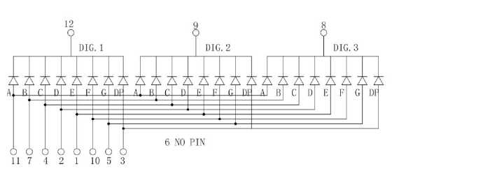 信恩三位数码管XE5361AS电路图