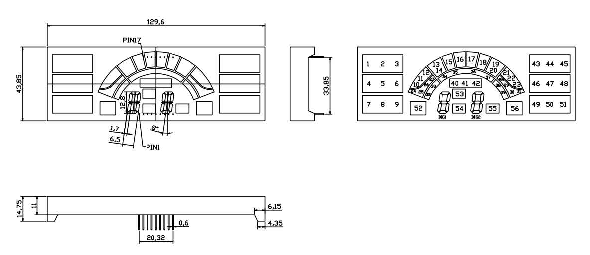 信恩数码管显示屏XE13044AYRG引脚图