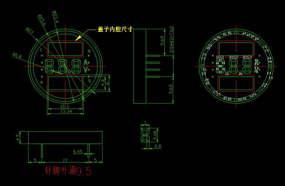 信恩三位数码管XE2702C引脚图1