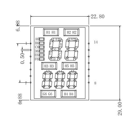 信恩多位数码管XE2028AS引脚图