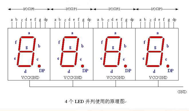 4个led数码管并联图