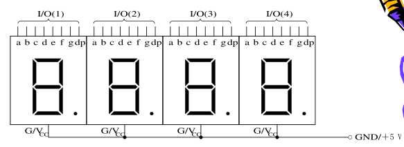 4位LED数码管静态显示电路图