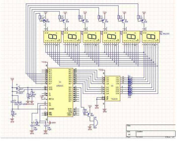 led数码管时钟电路原理图