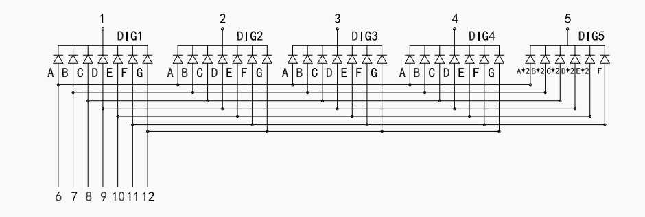 数码管XE4632BW白光电路图